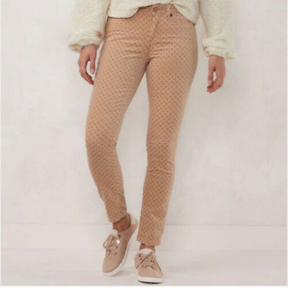LC Lauren Conrad Corduroy Polka Dot Jeans
